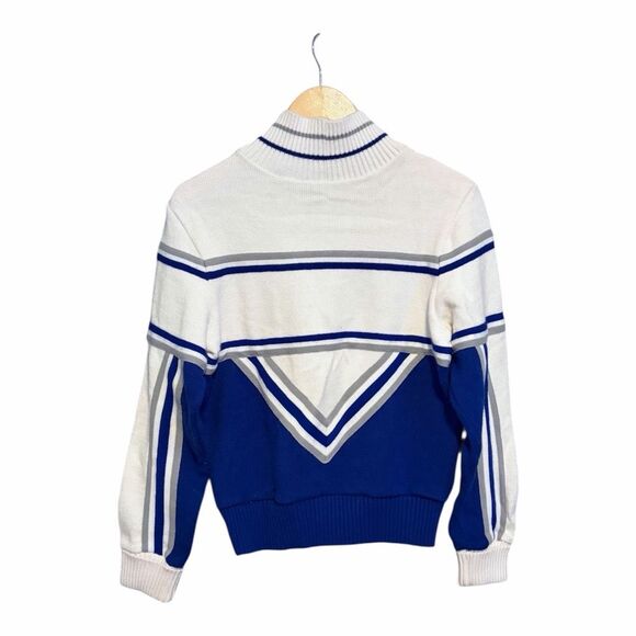 Vintage Varsity Cheerleading Sweater Collegiate Coed HUSKIES Blue White - Picture 4 of 6